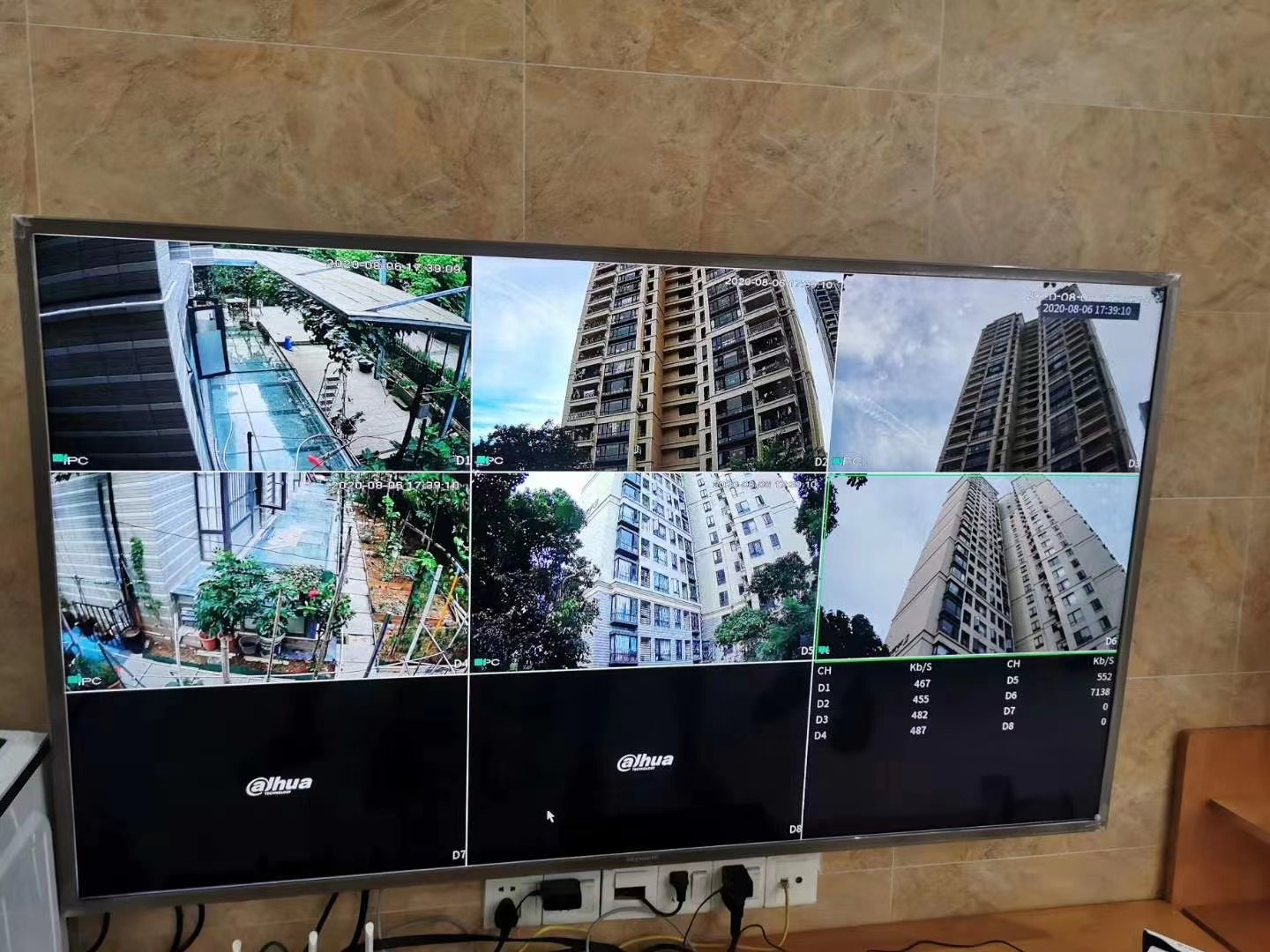 高空抛物摄像头监视器显示画面